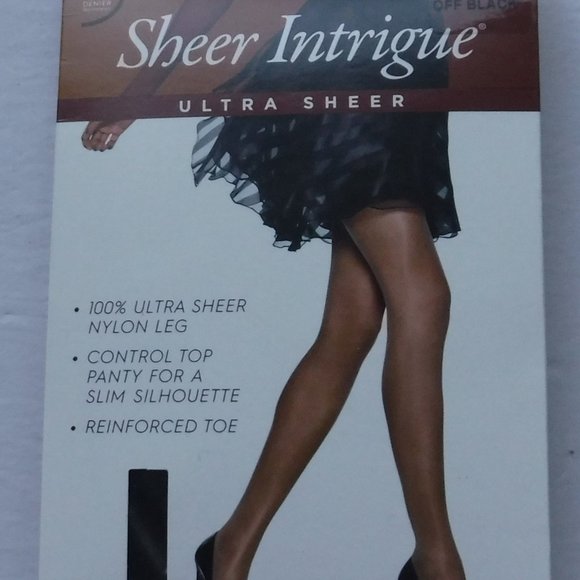 Sheer Intrigue Ultra Sheer Pantyhose 2 packs Control Top Off Black D - Picture 1 of 2